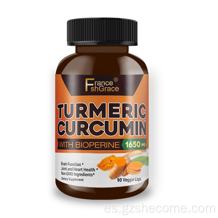 Curcumina de cúrcuma con cápsulas de curcuminoides BioPerine
